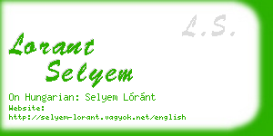 lorant selyem business card