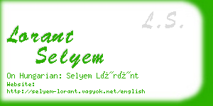 lorant selyem business card